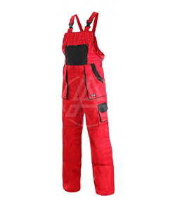 Trakové monterkové nohavice LUXY ROBIN červeno-čierne