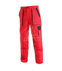 Monterkové nohavice LUX JOSEF červeno-čierne
