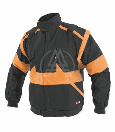 Monterková bunda LUXY EDA čierno-oranžová