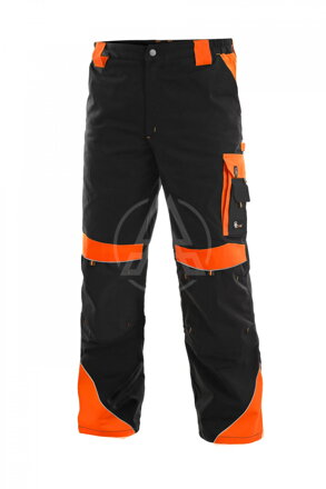Montérkové nohavice  CXS BRIGHTON čierno - oranžové 