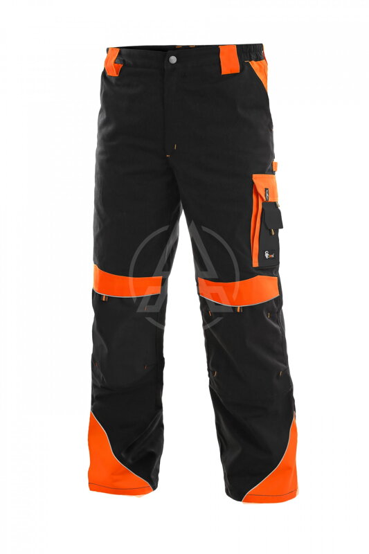 Montérkové nohavice  CXS BRIGHTON čierno - oranžové 