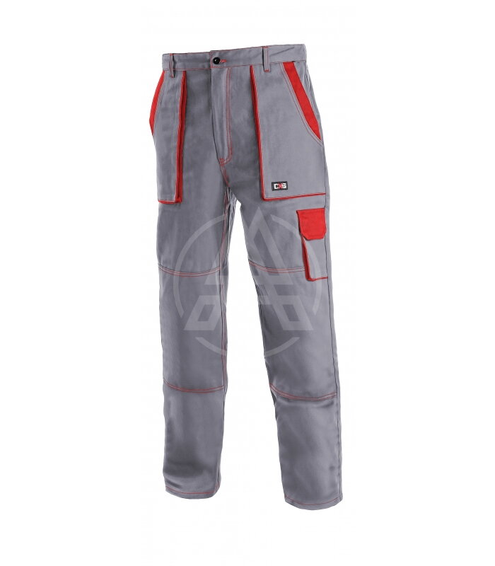 Monterkové nohavice CXS LUXY JOSEF sivo-červené
