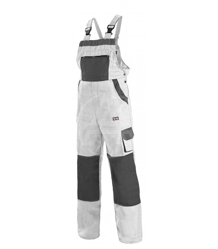 Trakové monterkové nohavice CXS LUXY ROBIN bielo-sivé